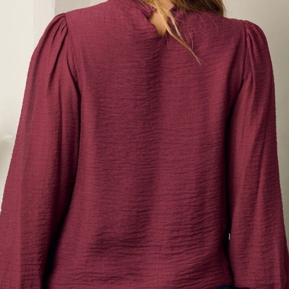 WOMEN'S FRONT DETAILED BLOUSE TOP LONG SLEEVE - Picture 2 of 3